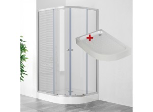 POINT AS LOR 100x80 Clear Levý Asymetrický sprchový kout s akrylátovou vaničkou