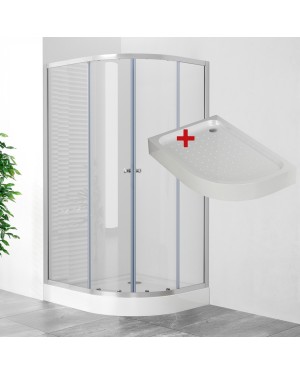 POINT AS LOR 100x80 Clear Levý Asymetrický sprchový kout s akrylátovou vaničkou