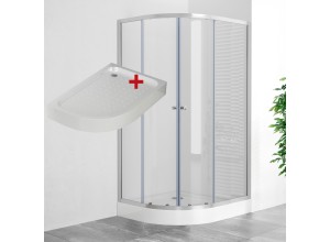 POINT AS LOR 100x80 Clear Pravý Asymetrický sprchový kout s akrylátovou vaničkou