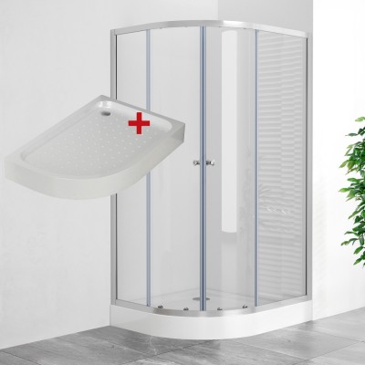 POINT AS LOR 100x80 Clear Pravý Asymetrický sprchový kout s akrylátovou vaničkou