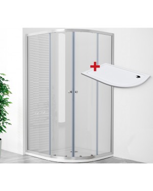 POINT AS ROCKY 100x80 Clear Levý Asymetrický sprchový kout s mramorovou vaničkou