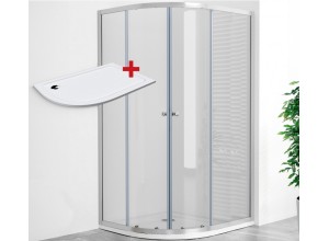 POINT AS ROCKY 100x80 Clear Pravý Asymetrický sprchový kout s mramorovou vaničkou