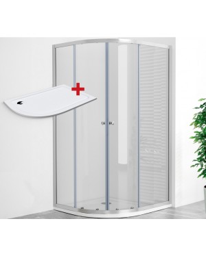 POINT AS ROCKY 100x80 Clear Pravý Asymetrický sprchový kout s mramorovou vaničkou