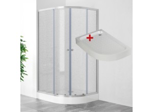 POINT AS LOR 100x80 Grape Levý Asymetrický sprchový kout s akrylátovou vaničkou