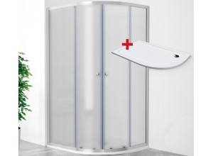 POINT AS ROCKY 100x80 Grape Levý Asymetrický sprchový kout s mramorovou vaničkou