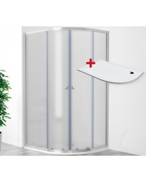 POINT AS ROCKY 100x80 Grape Levý Asymetrický sprchový kout s mramorovou vaničkou