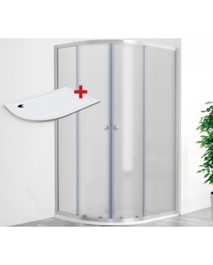 POINT AS ROCKY 100x80 Grape Pravý Asymetrický sprchový kout s mramorovou vaničkou