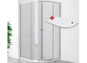 POINT AS ROCKY 120x80 Clear Levý Asymetrický sprchový kout s mramorovou vaničkou