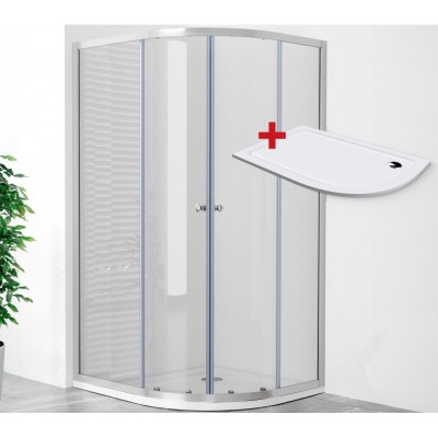 POINT AS ROCKY 120x80 Clear Levý Asymetrický sprchový kout s mramorovou vaničkou