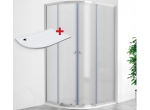 POINT AS ROCKY 120x80 Grape Pravý Asymetrický sprchový kout s mramorovou vaničkou