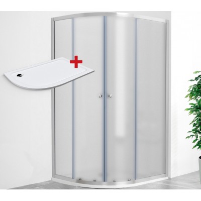 POINT AS ROCKY 120x80 Grape Pravý Asymetrický sprchový kout s mramorovou vaničkou