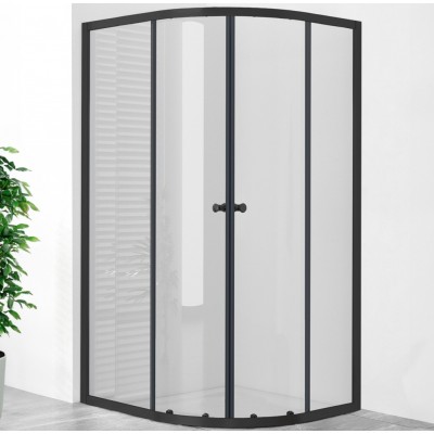 POINT AS BLACK 100x80 Clear Asymetrická sprchová zástěna
