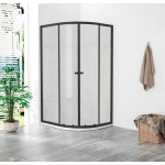 POINT AS BLACK ROCKY 100x80 Grape Levý Asymetrický sprchový kout s mramorovou vaničkou