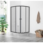 POINT AS BLACK ROCKY 120x80 Clear Levý Asymetrický sprchový kout s mramorovou vaničkou