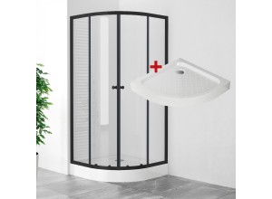 POINT BLACK LOR 80 Clear Čtvrtkruhový sprchový kout s akrylátovou vaničkou