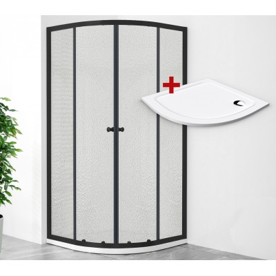 POINT BLACK ROCKY 80 Grape Čtvrtkruhový sprchový kout s mramorovou vaničkou