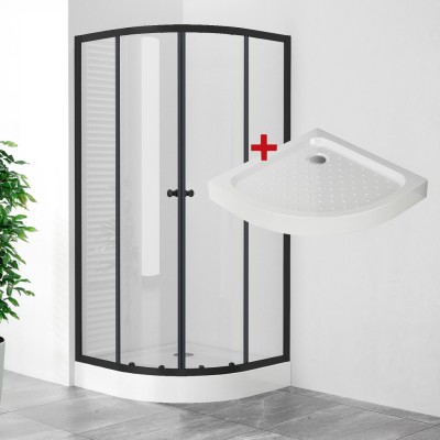 POINT BLACK LOR 90 Clear Čtvrtkruhový sprchový kout s akrylátovou vaničkou