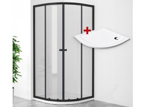 POINT BLACK ROCKY 90 Clear Čtvrtkruhový sprchový kout s mramorovou vaničkou