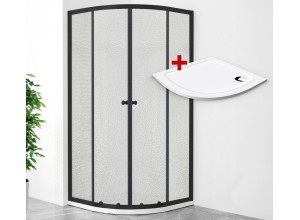 POINT BLACK ROCKY 90 Grape Čtvrtkruhový sprchový kout s mramorovou vaničkou