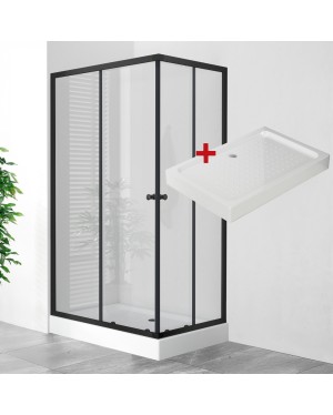POINT BLACK LOR 100x80 Clear Obdélníkový sprchový kout s akrylátovou vaničkou