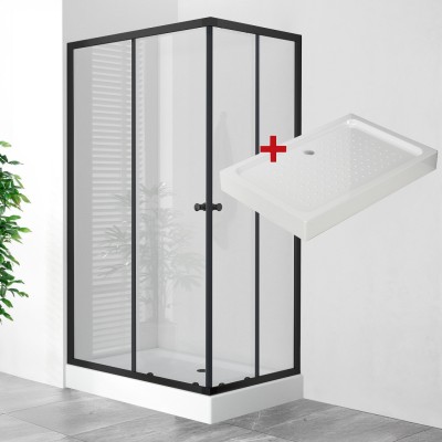POINT BLACK LOR 100x80 Clear Obdélníkový sprchový kout s akrylátovou vaničkou