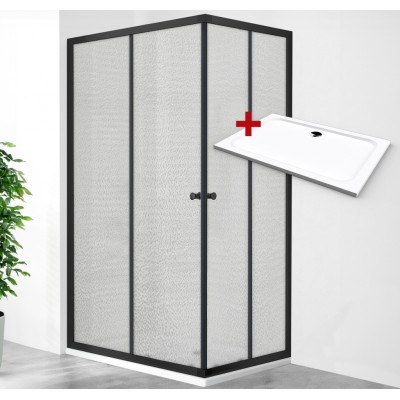 POINT BLACK ROCKY 110x80 Grape Obdélníkový sprchový kout s mramorovou vaničkou