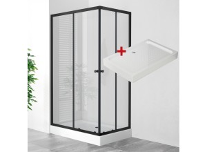 POINT BLACK LOR 120x80 Clear Obdélníkový sprchový kout s akrylátovou vaničkou