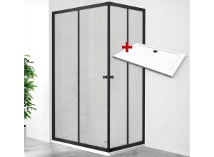 POINT BLACK ROCKY 120x80 Grape Obdélníkový sprchový kout s mramorovou vaničkou