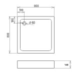 POINT Q LOR 80 Clear Čtvercový sprchový kout s akrylátovou vaničkou