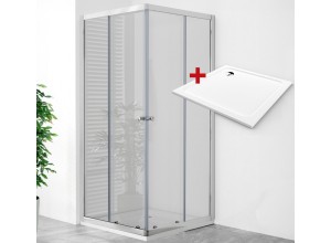 POINT Q ROCKY 80 Clear Čtvercový sprchový kout s mramorovou vaničkou