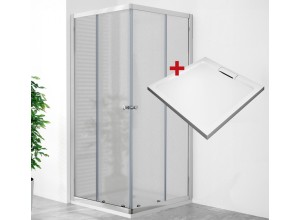 POINT Q HARD 80 Grape Čtvercový sprchový kout s mramorovou vaničkou