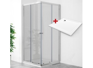 POINT Q ROCKY 90 Grape Čtvercový sprchový kout s mramorovou vaničkou