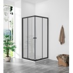 POINT Q BLACK HARD 80x80 Clear Čtvercový sprchový kout s mramorovou vaničkou