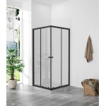 POINT Q BLACK 80x80 Clear Čtvercová sprchová zástěna