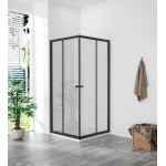 POINT Q BLACK ROCKY 80x80 Grape Čtvercový sprchový kout s mramorovou vaničkou