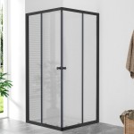 POINT Q BLACK HARD 80x80 Grape Čtvercový sprchový kout s mramorovou vaničkou