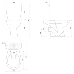 JOSE WC kombi, dvojtlačítko 3/6l, zadní odpad, bílá