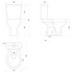 MANUEL WC kombi, dvojtlačítko 3/6l, spodní odpad, bílá