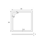 ROCKY 80x80x3 čtvercová mramorová vanička