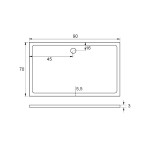 ROCKY 90x70x3 obdélníková mramorová vanička