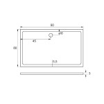 ROCKY 90x80x3 obdélníková mramorová vanička