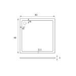 ROCKY 90x90x3 čtvercová mramorová vanička