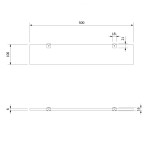 SAMBA skleněná police 50 cm, chrom