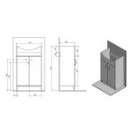 SIMPLEX ECO 50 umyvadlová skříňka včetně umyvadla 47x83,5x29 cm