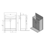 SIMPLEX ECO 65 umyvadlová skříňka včetně umyvadla 63x83,5x30,7cm