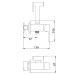 Podomítková bidetová baterie se Stop sprškou, hadice 1,2m, kulatá, chrom