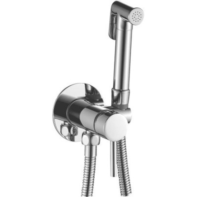 Podomítková bidetová baterie se Stop sprškou, hadice 1,2m, kulatá, chrom