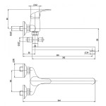 A10 31 11/100 Slim Vanová nástěnná baterie bytové jádro, ramínko ploché 300 mm