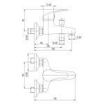 A10 45 00/100 Slim Vanová nástěnná baterie