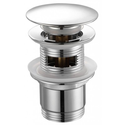 Umyvadlová výpust 5/4“, click-clack, velká zátka, tl.30-45mm, chrom